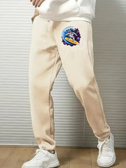 Space Surfer Comfy Drawstring Joggers Men's Casual Breathable Pants