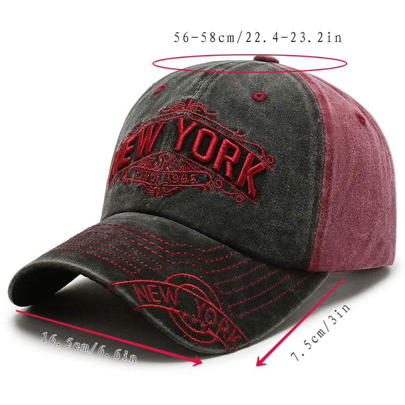 Vintage Baseball Cap YORK Embroidered Letter Duck Tongue Cap Men's Hat