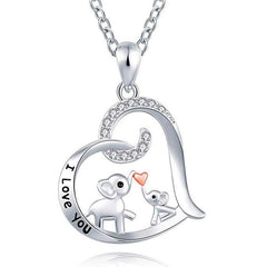 Heart Elephant Pendant Necklace Holiday Birthday Gift For Girls