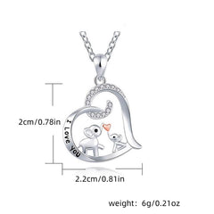 Heart Elephant Pendant Necklace Holiday Birthday Gift For Girls