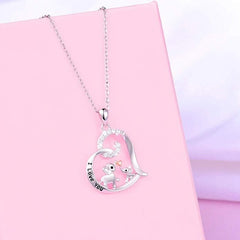Heart Elephant Pendant Necklace Holiday Birthday Gift For Girls