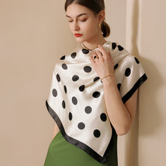 Dotted Bandana Satin Shawl Silk Square Scarf Head Wrap