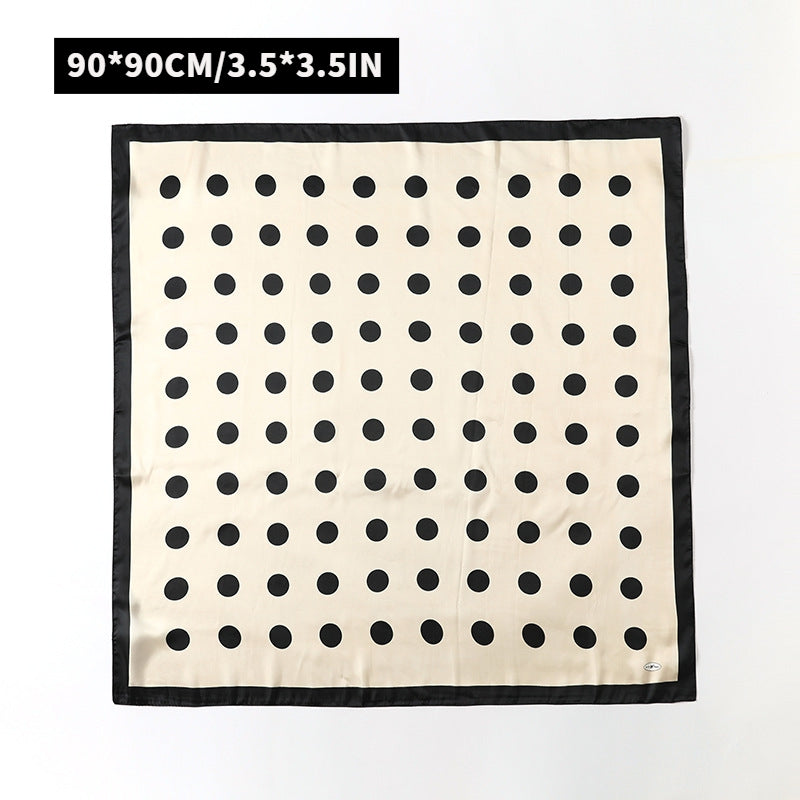 Dotted Bandana Satin Shawl Silk Square Scarf Head Wrap