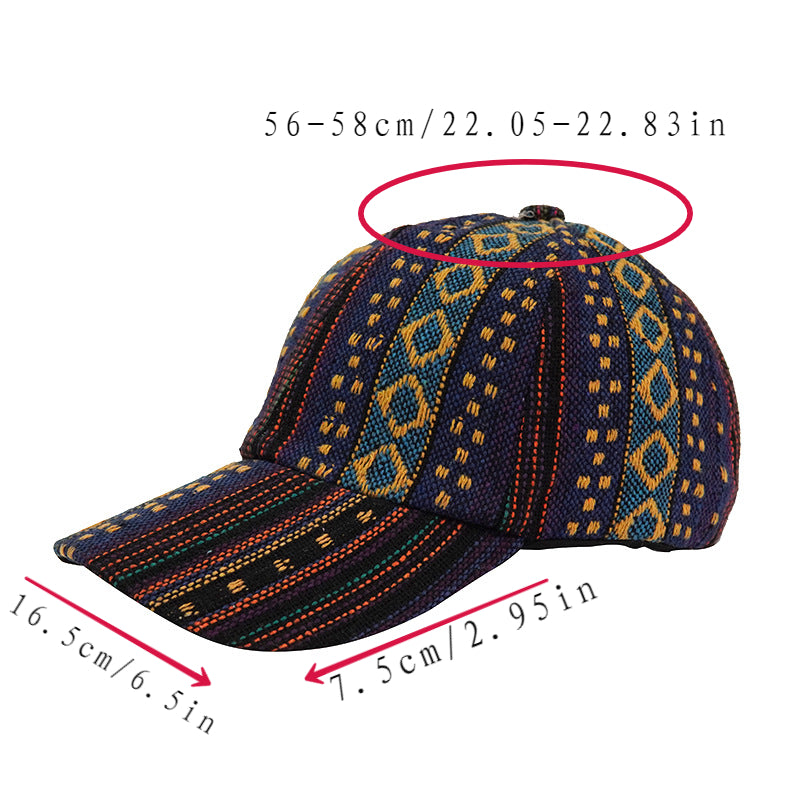 Boho Printed Vintage Baseball Cap Sun Hat for Women
