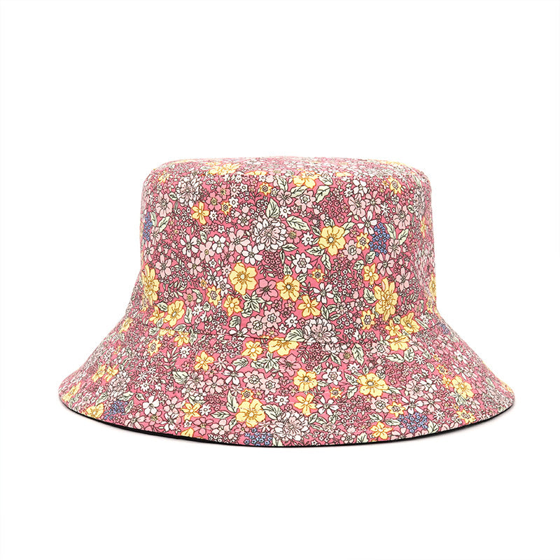 Floral Printed Casual Bucket Hat Lightweight Sunscreen Fisherman Cap Basin Hats