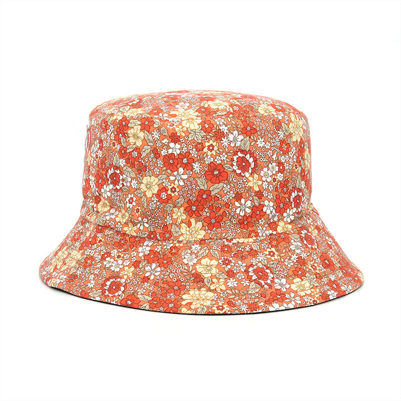 Floral Printed Casual Bucket Hat Lightweight Sunscreen Fisherman Cap Basin Hats