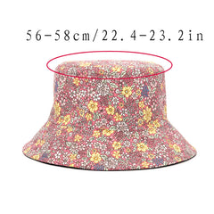 Floral Printed Casual Bucket Hat Lightweight Sunscreen Fisherman Cap Basin Hats
