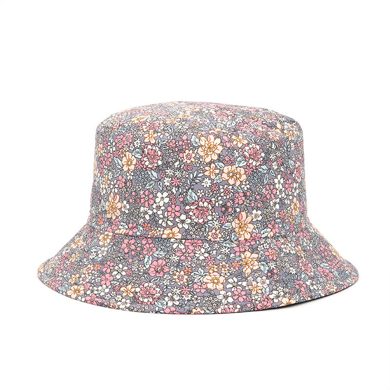 Floral Printed Casual Bucket Hat Lightweight Sunscreen Fisherman Cap Basin Hats