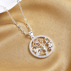Stainless Steel Rose Pendant Necklace for Girls