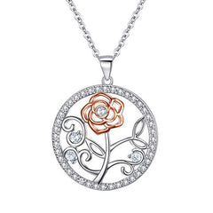 Stainless Steel Rose Pendant Necklace for Girls