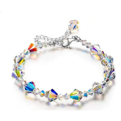 Colorful Transparent Square Rhombus Beaded Bracelet Holiday Gift For Girls