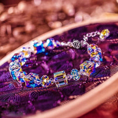 Colorful Transparent Square Rhombus Beaded Bracelet Holiday Gift For Girls