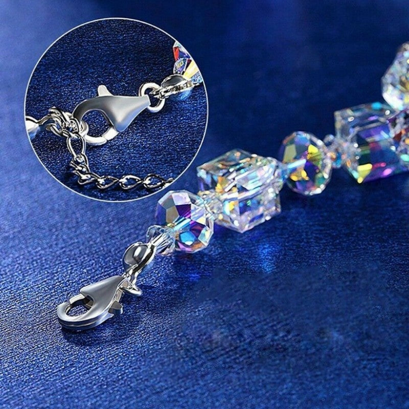 Colorful Transparent Square Rhombus Beaded Bracelet Holiday Gift For Girls