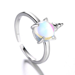 Colorful Stone Unicorn Ring Girls Jewelry Gift