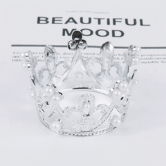 Mini Golden Silvery Pearl Crown Cake Topper Hollow Crown Cake Decor