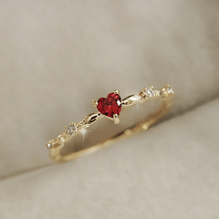 Heart Zircon Ring Romantic Decorative Accessories Holiday Party Gift