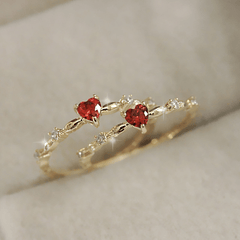 Heart Zircon Ring Romantic Decorative Accessories Holiday Party Gift