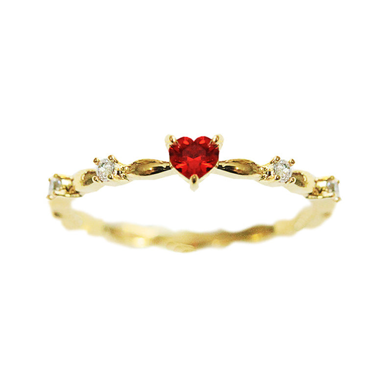 Heart Zircon Ring Romantic Decorative Accessories Holiday Party Gift