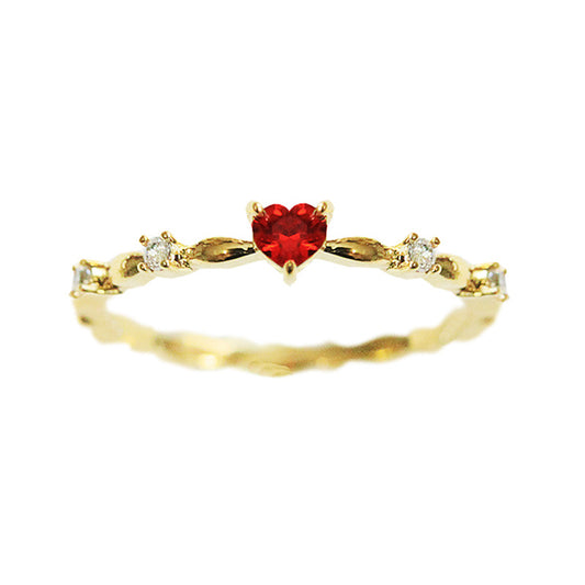 Heart Zircon Ring Romantic Decorative Accessories Holiday Party Gift