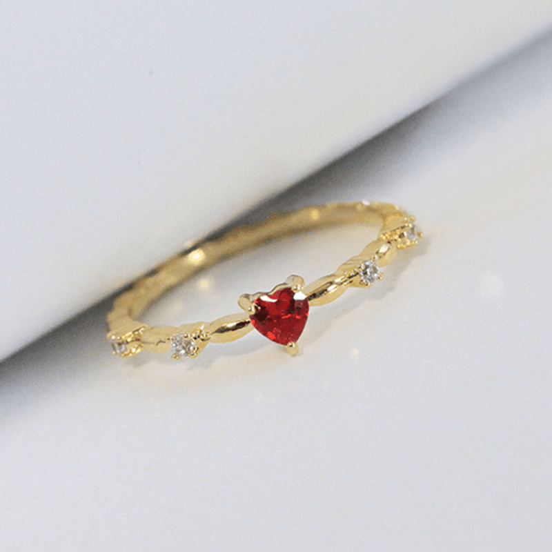 Heart Zircon Ring Romantic Decorative Accessories Holiday Party Gift
