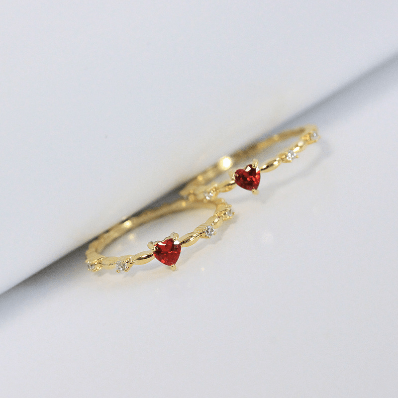 Heart Zircon Ring Romantic Decorative Accessories Holiday Party Gift