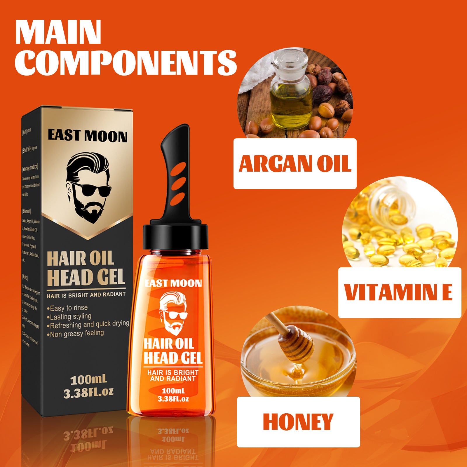 2 in 1 Hair Wax Gel With Comb Fluffy Hair Pomade Wax Mud Men Hair Cream