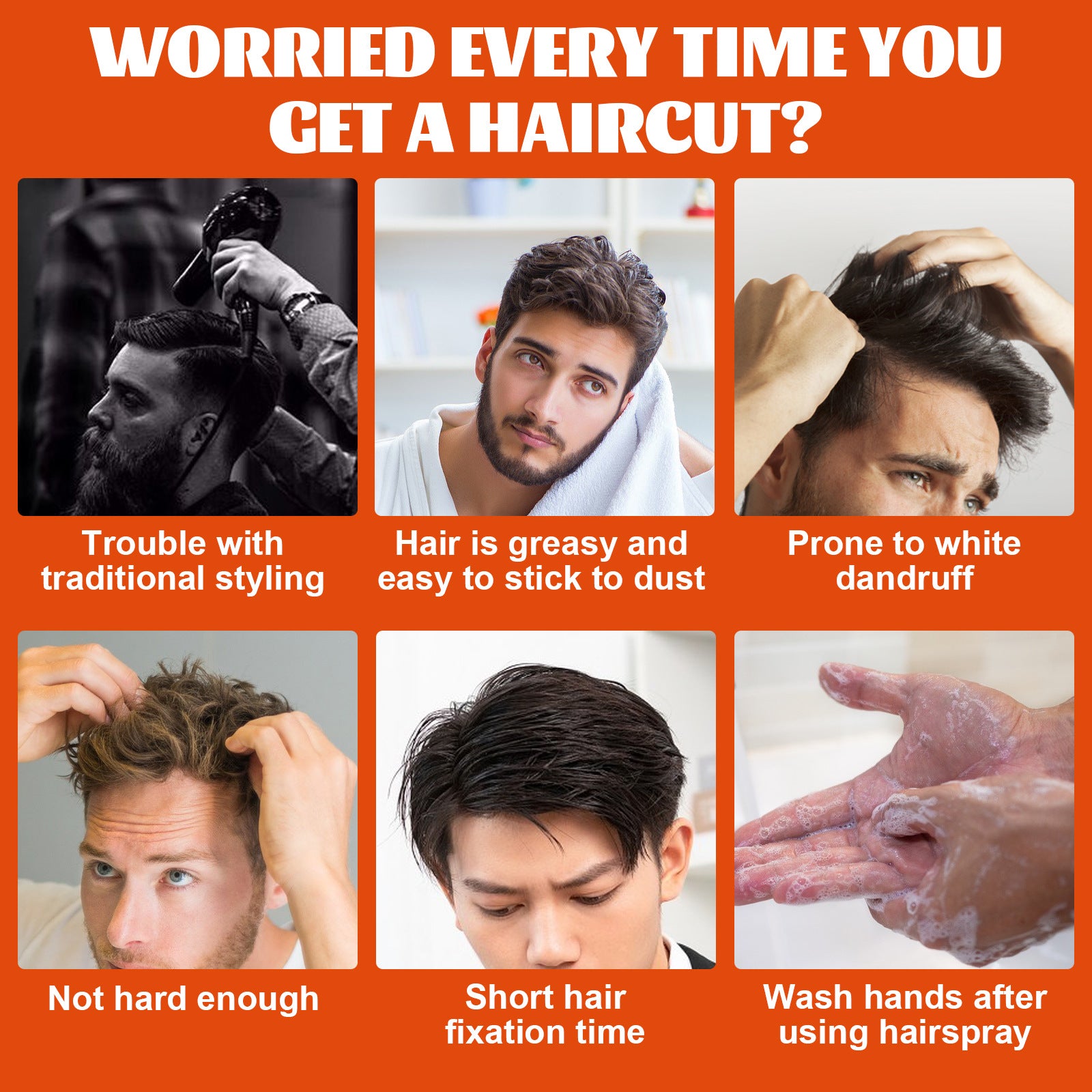 2 in 1 Hair Wax Gel With Comb Fluffy Hair Pomade Wax Mud Men Hair Cream