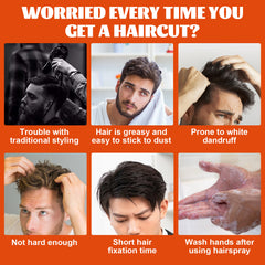2 in 1 Hair Wax Gel With Comb Fluffy Hair Pomade Wax Mud Men Hair Cream