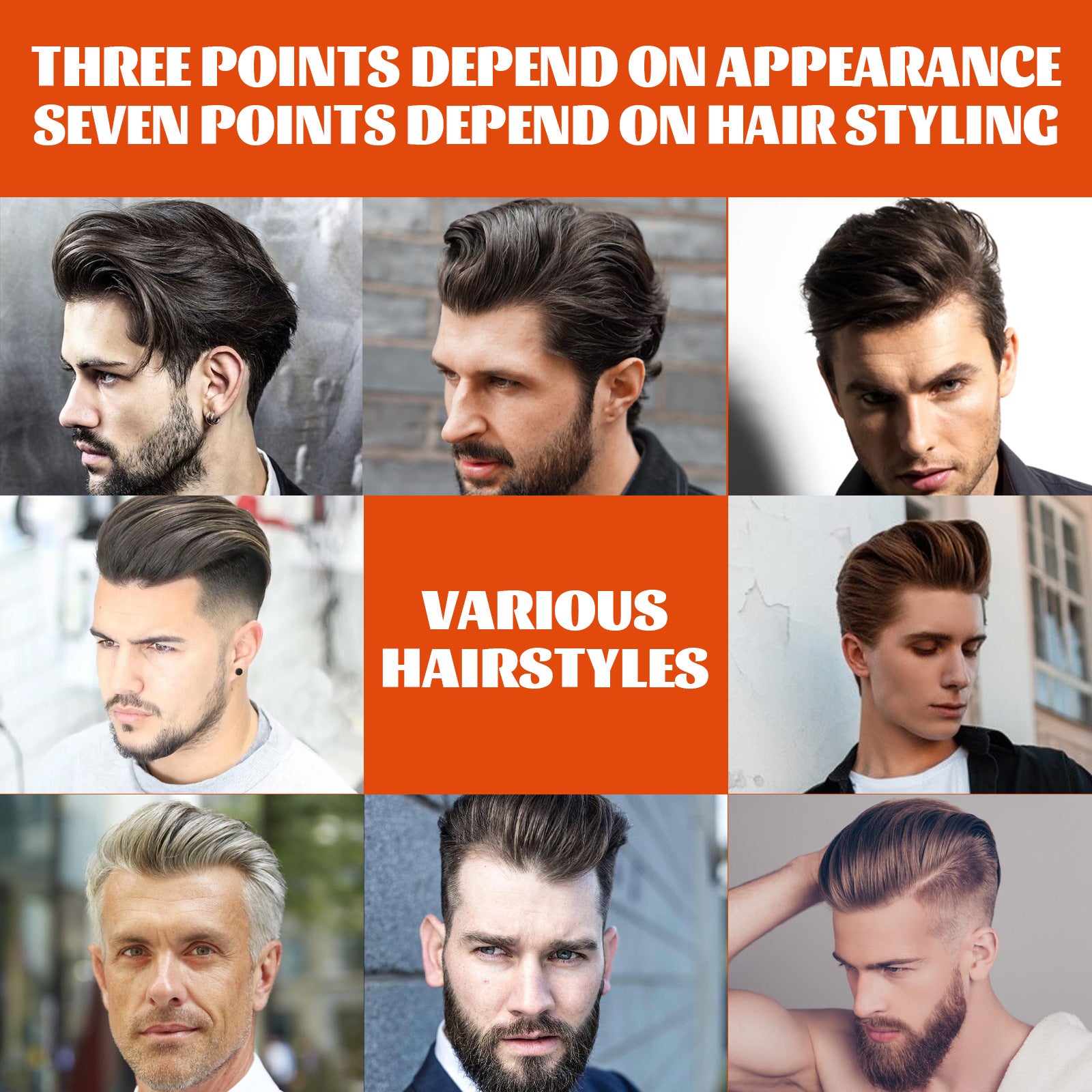 2 in 1 Hair Wax Gel With Comb Fluffy Hair Pomade Wax Mud Men Hair Cream