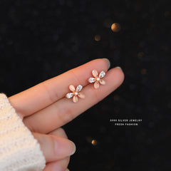 Sweet Flower Stud Earrings Holiday Gift For Girls