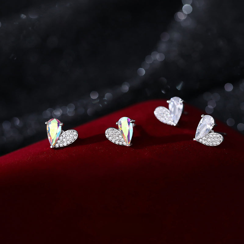 Sweet Heart Stud Earrings Holiday Gift For Girls