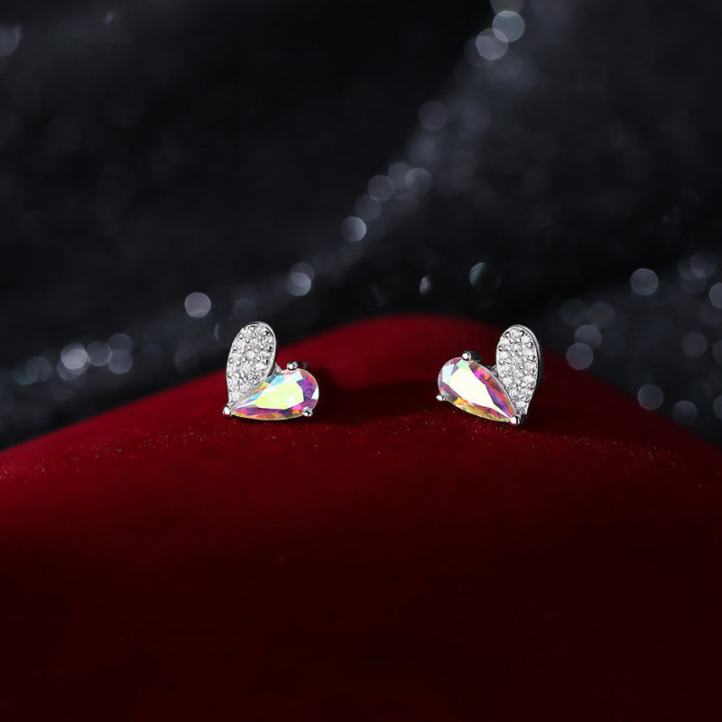 Sweet Heart Stud Earrings Holiday Gift For Girls