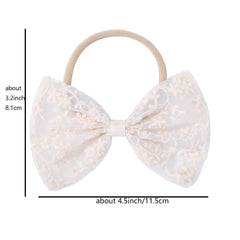 Cute Flower Tulle Bow Hair Bands for Baby Girls