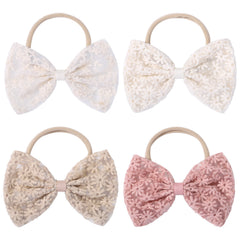 Cute Flower Tulle Bow Hair Bands for Baby Girls