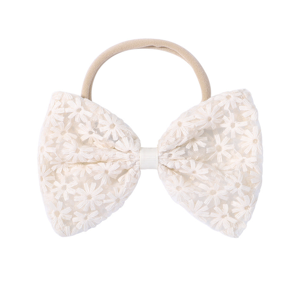 Cute Flower Tulle Bow Hair Bands for Baby Girls