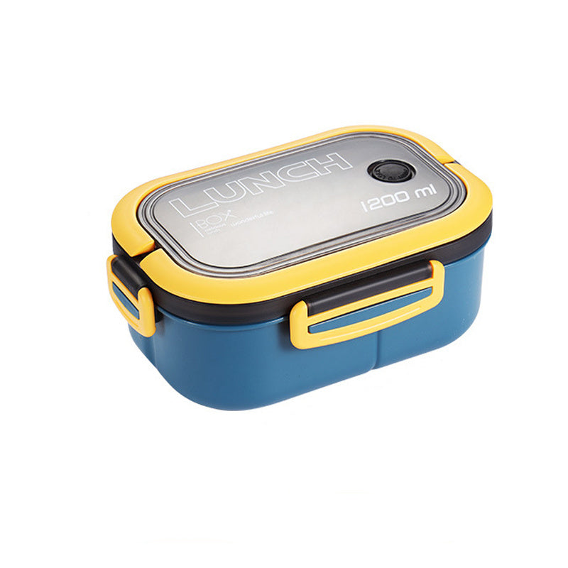 Double Layer Lunch Box Portable 2 Compartment Food Container Microwave Lunch Box