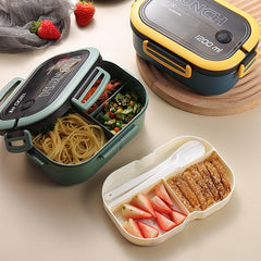 Double Layer Lunch Box Portable 2 Compartment Food Container Microwave Lunch Box