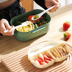 Double Layer Lunch Box Portable 2 Compartment Food Container Microwave Lunch Box