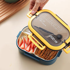 Double Layer Lunch Box Portable 2 Compartment Food Container Microwave Lunch Box