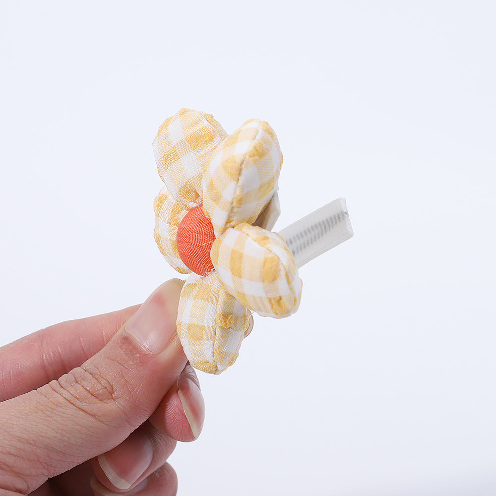 Plaid Flower Hair Clip for Girls