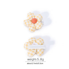 Plaid Flower Hair Clip for Girls