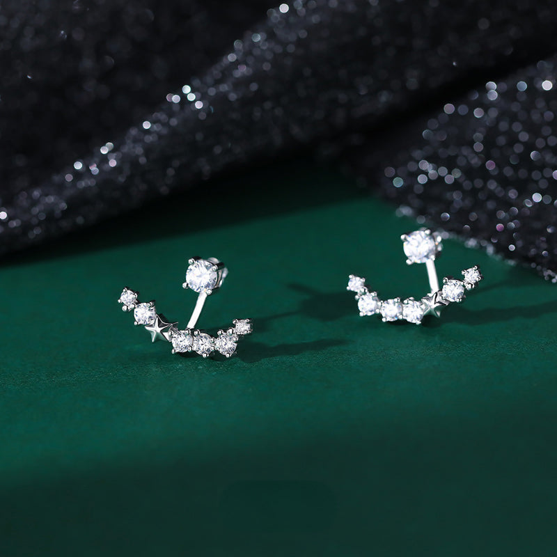 Sweet Zircon Star Stud Earrings Holiday Gift For Girls