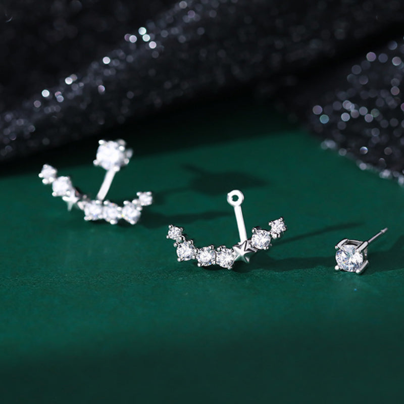 Sweet Zircon Star Stud Earrings Holiday Gift For Girls