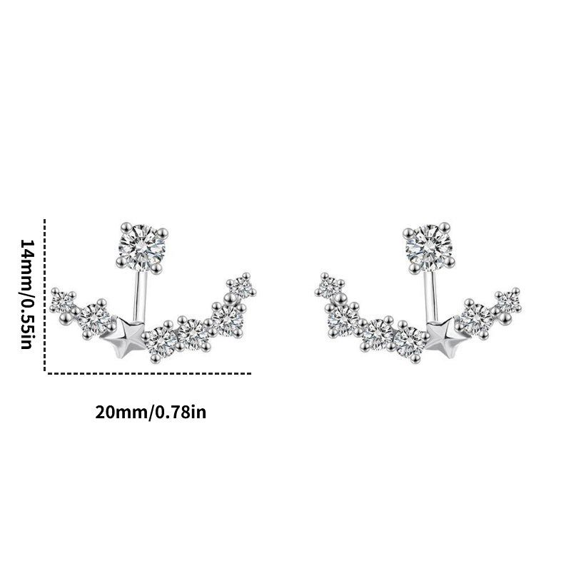 Sweet Zircon Star Stud Earrings Holiday Gift For Girls