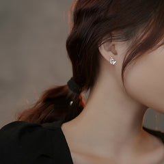 Zircon Butterfly Stud Earrings Holiday Gift For Girls