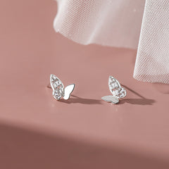 Zircon Butterfly Stud Earrings Holiday Gift For Girls