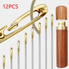 12pcs Hand Sewing Needles Big Eye Needle Easy Thread Stitching Embroidery
