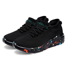Women's Graffiti Weaving Shoes Lace Up Running Sneakers