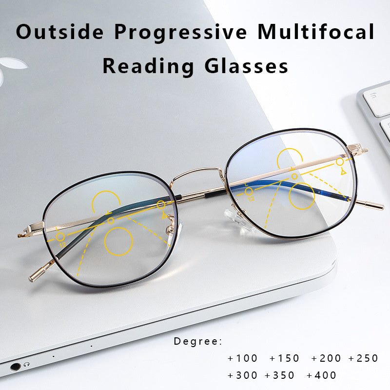 Multifocal Anti Light Reading Glasses Far Near Photochromic