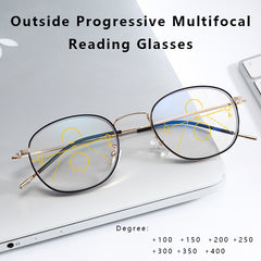 Multifocal Anti Light Reading Glasses Far Near Photochromic